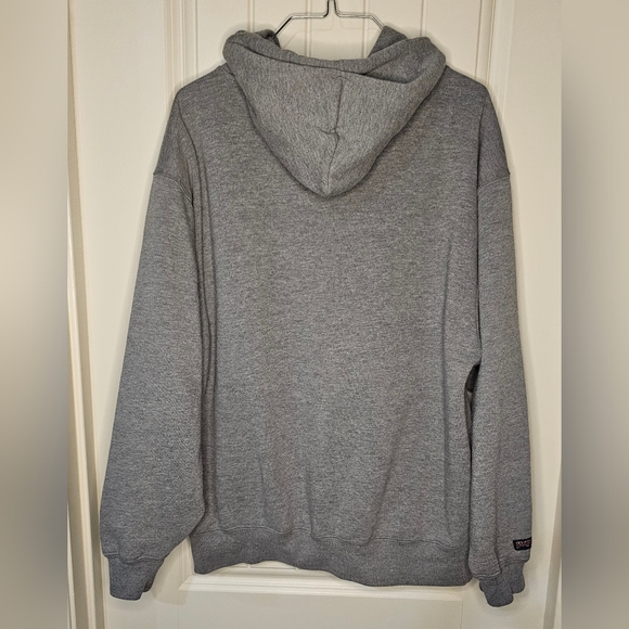 [JANSPORT] Gray Red River Hoodie Navy Blue Font《M》Vintage 2003 - Picture 2 of 11